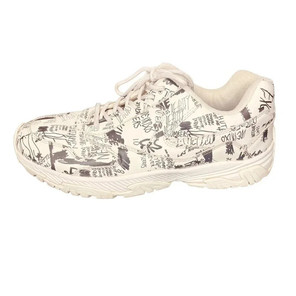 ASOS Men's Black & White Graffiti Modern Age Techno Print Sneakers - Picture 1 of 10